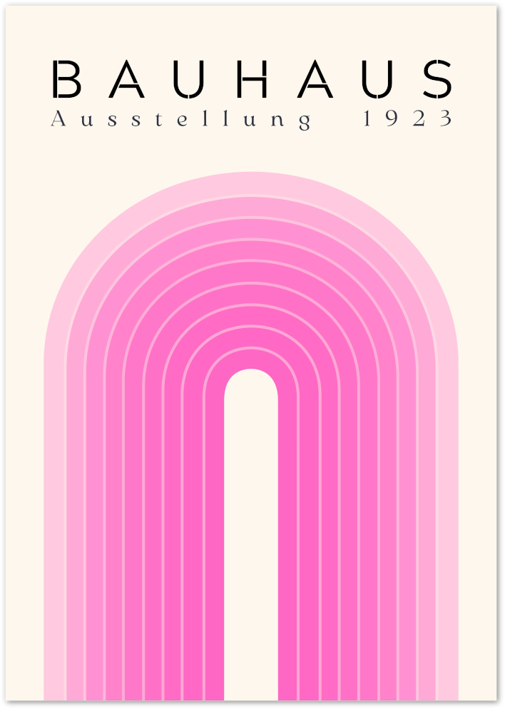 Posterux© | Bauhaus Arch Poster – Pink Gradient Exhibition Print poster – premium wall art