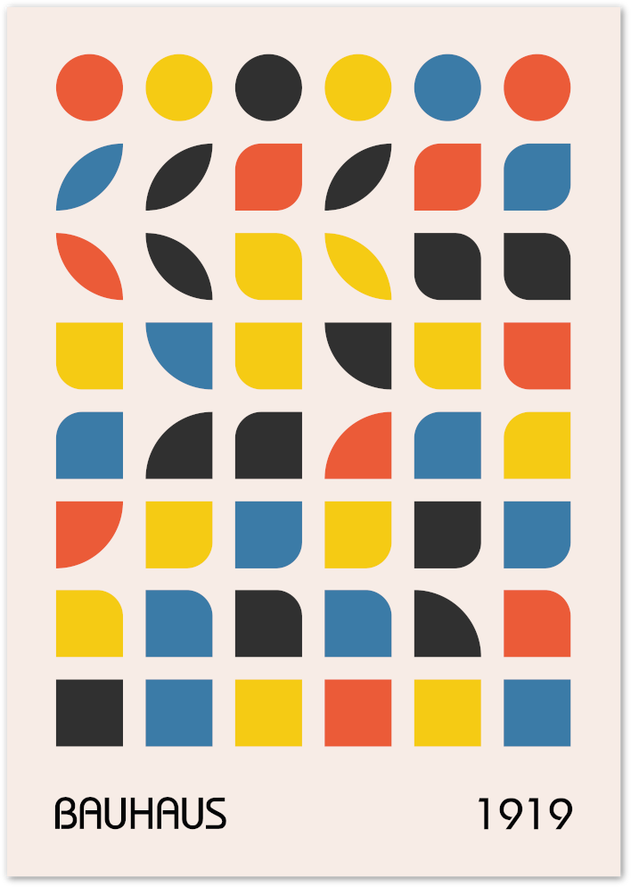 Posterux© | Bauhaus Geometry Poster – Colorful Modernist Design Print poster – premium wall art