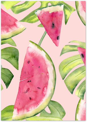 Posterux© | Watermelon Jungle Poster – Tropical Watercolor Summer Print poster – premium wall art
