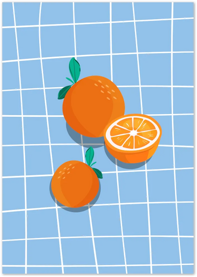Posterux© | Citrus Poolside Poster – Modern Orange Fruit Art Print poster – premium wall art