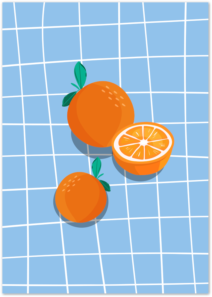 Posterux© | Citrus Poolside Poster – Modern Orange Fruit Art Print poster – premium wall art