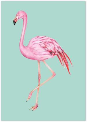 Posterux© | Flamingo on Mint Poster – Minimal Tropical Animal Wall Art poster – premium wall art