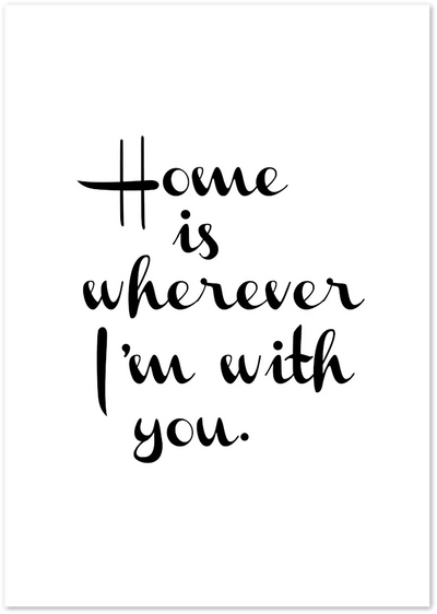 Posterux© | Home Is Wherever – Cozy Quote Poster poster – premium wall art