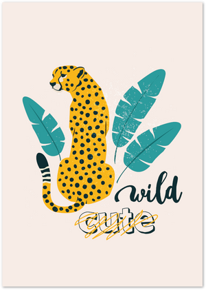 Posterux© | Wild Cheetah Poster – Playful Jungle Animal Illustration poster – premium wall art