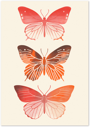 Posterux© | Trio of Butterflies Poster – Vintage Naturalist Insect Art poster – premium wall art