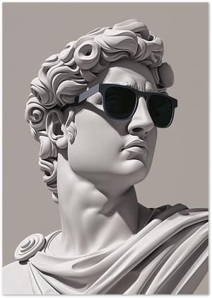 Posterux© | Modern David Sculpture Poster – Cool Classic with Sunglasses Wall Art poster – premium wall art