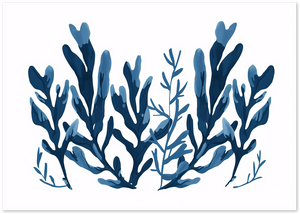 Posterux© | Blue Seaweed Poster – Ocean Botanical Illustration poster – premium wall art