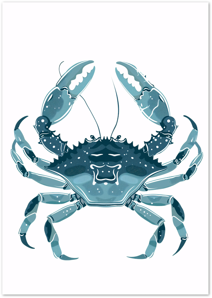 Posterux© | Blue Crab Poster – Nautical Marine Life Wall Art poster – premium wall art
