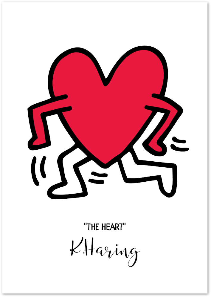 Posterux© | Keith Haring Heart Poster – Bold Pop Art Tribute poster – premium wall art