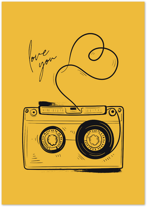 Posterux© | Love Cassette Poster – Vintage Music Illustration poster – premium wall art