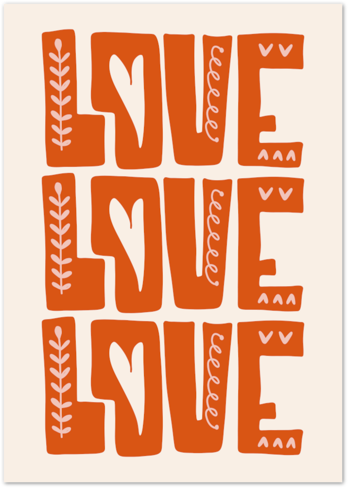 Posterux© | Love Typography Poster – Bold Retro Wall Art poster – premium wall art
