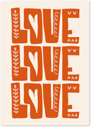 Posterux© | Love Typography Poster – Bold Retro Wall Art poster – premium wall art