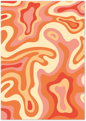 Posterux© | Abstract Lava Swirl Poster – Retro 70s Psychedelic Wall Art poster – premium wall art