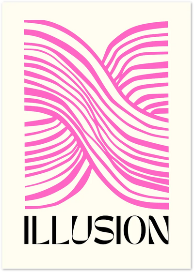 Posterux© | Pink Illusion Poster – Abstract Geometric Optical Wall Art poster – premium wall art