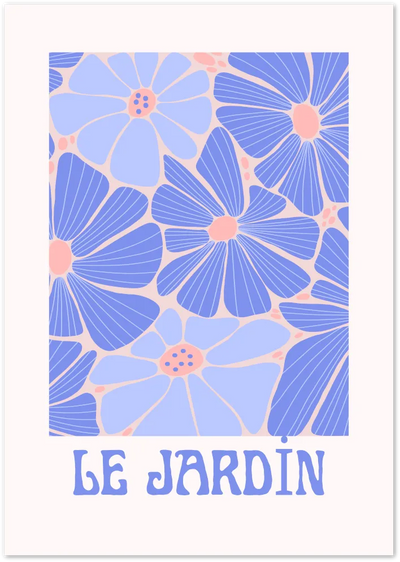 Posterux© | Le Jardin Flower Poster – Pastel Floral French-Inspired Art poster – premium wall art