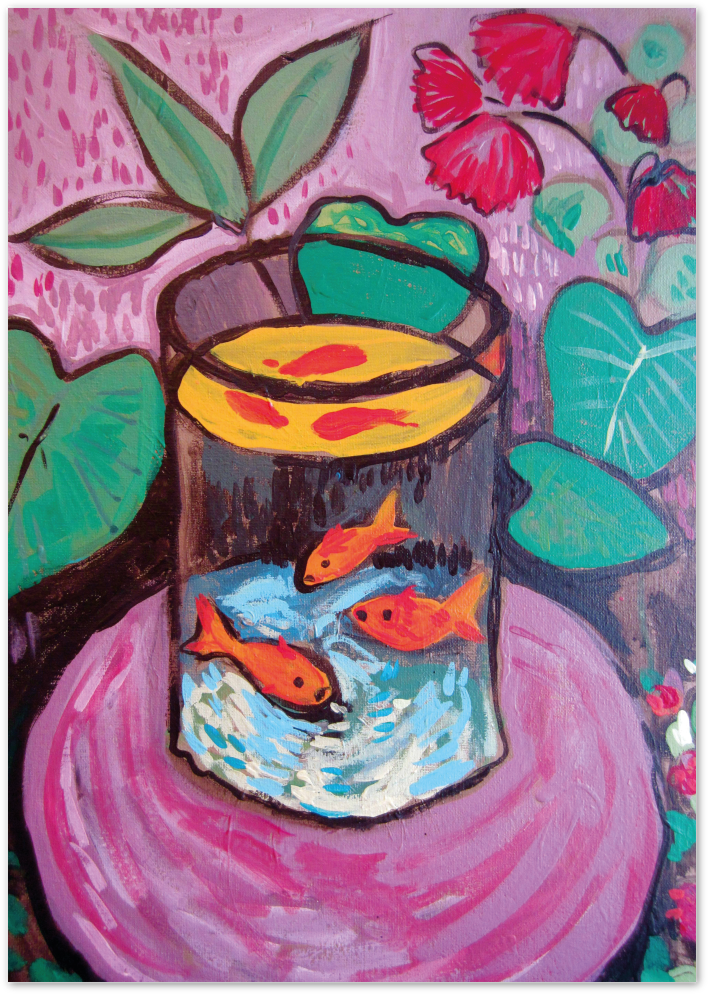 Posterux© | Goldfish in Glass Poster – Vibrant Fauvist Still Life Art poster – premium wall art