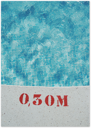 Posterux© | Swimming Pool Depth Poster – Retro Cool Aqua Wall Art poster – premium wall art