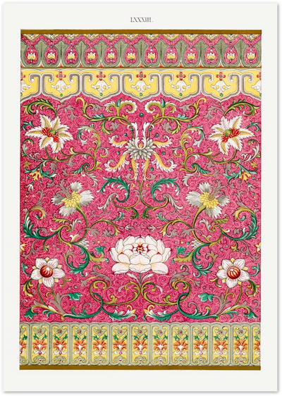 Posterux© | Vintage Botanical Motif Poster – Ornamental Floral Art poster – premium wall art