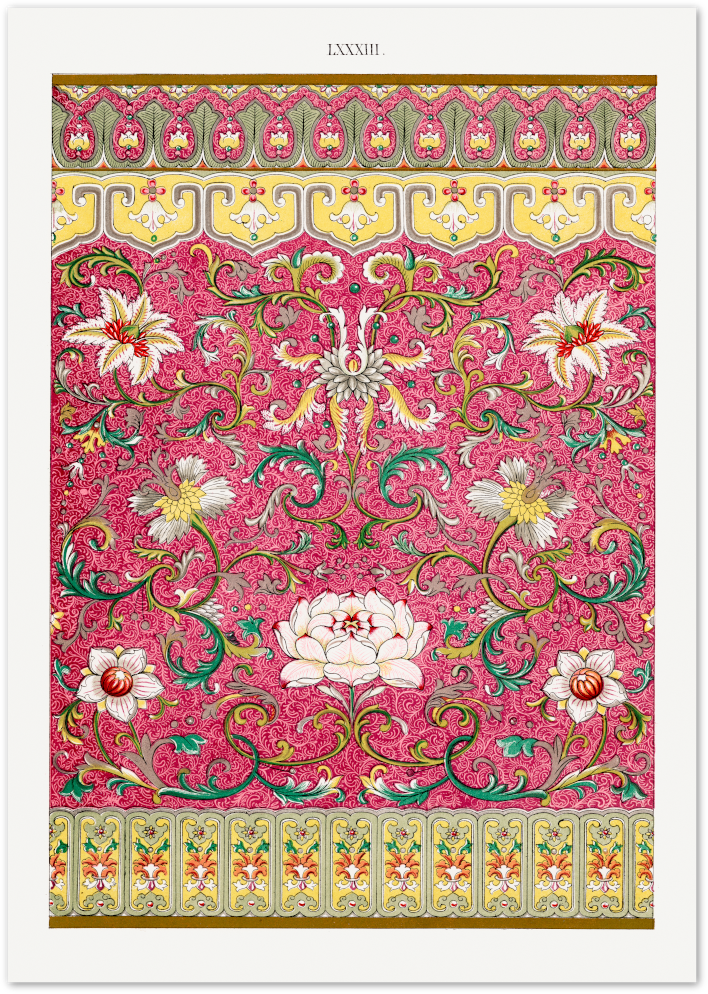 Posterux© | Vintage Botanical Motif Poster – Ornamental Floral Art poster – premium wall art