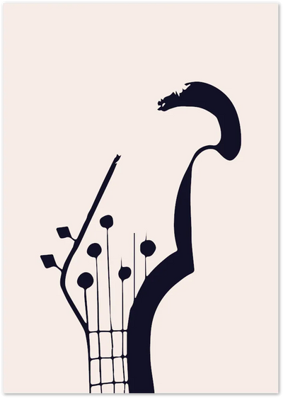 Posterux© | Jazz Guitar Poster – Minimal Music Line Art poster – premium wall art