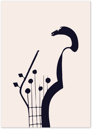 Posterux© | Jazz Guitar Poster – Minimal Music Line Art poster – premium wall art