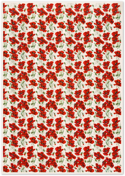 Posterux© | Poppy Fields Poster – Botanical Floral Repetition Art poster – premium wall art