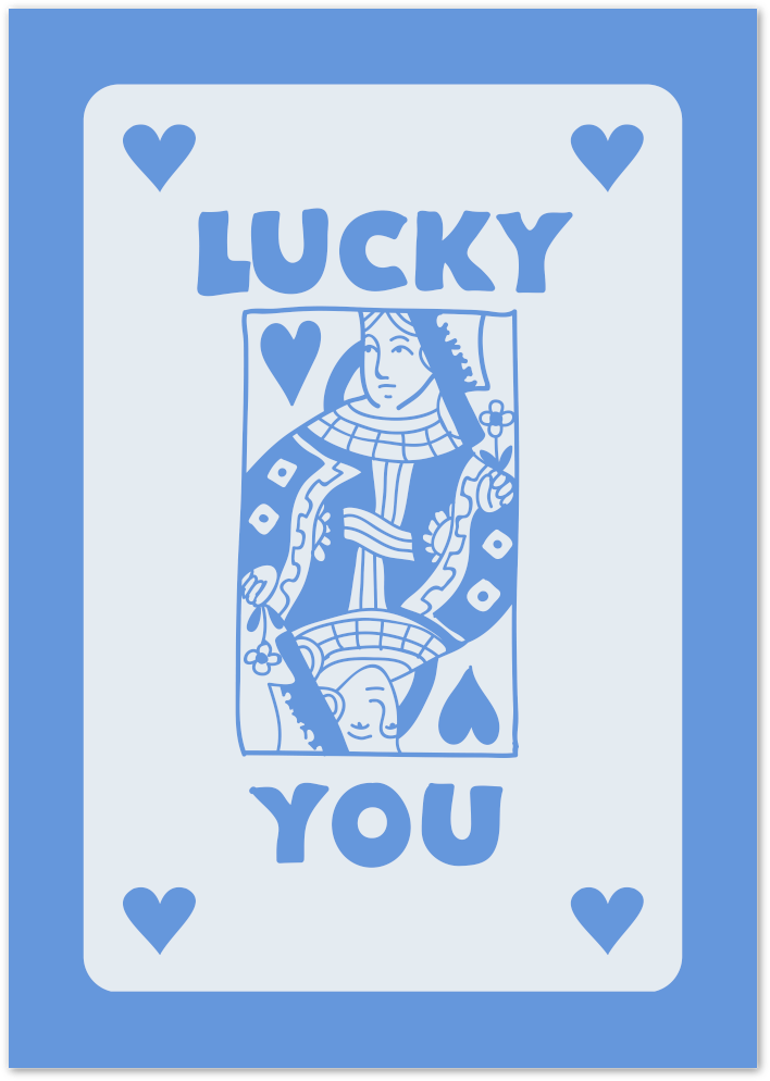 Posterux© | Lucky You Poster – Retro Pop Playing Card Art poster – premium wall art