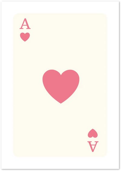 Posterux© | Red Ace of Hearts Poster – Vintage Card Symbol Wall Art poster – premium wall art
