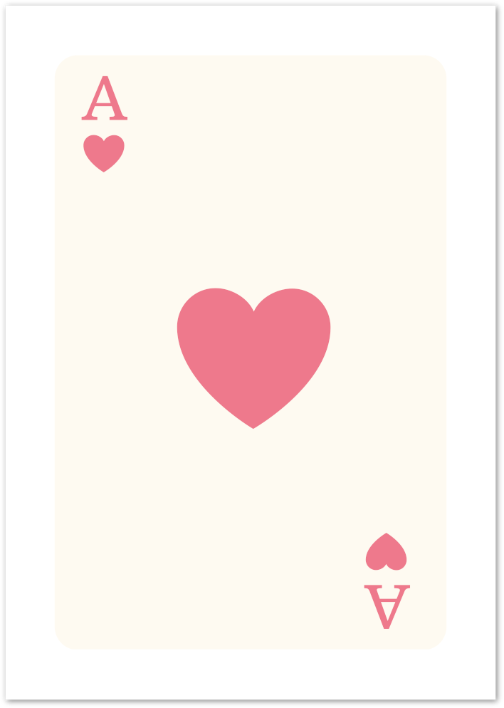 Posterux© | Red Ace of Hearts Poster – Vintage Card Symbol Wall Art poster – premium wall art