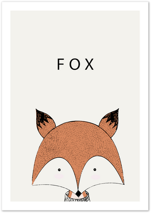 Posterux© | Fox Minimalist Poster – Cute Animal Wall Art for Kids poster – premium wall art