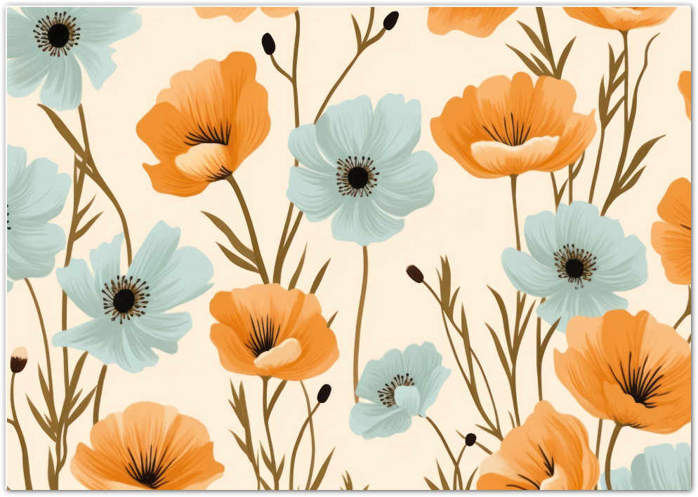 Posterux© | Creamy Floral Delight Poster – Soft Botanical Illustration poster – premium wall art