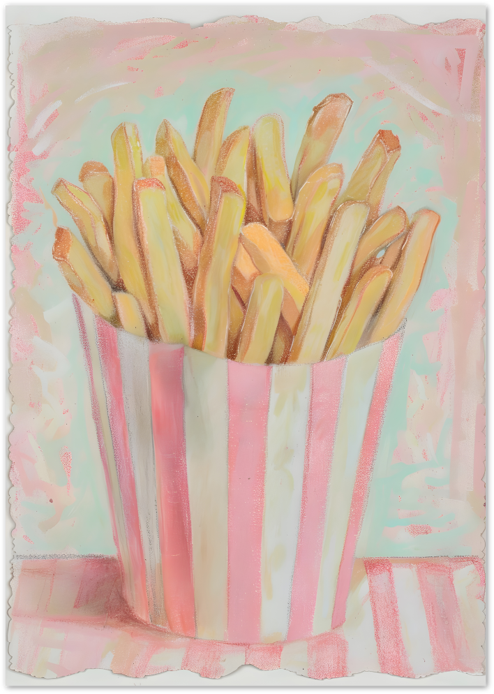 Posterux© | French Fries Pastel Poster – Playful Retro Food Art poster – premium wall art
