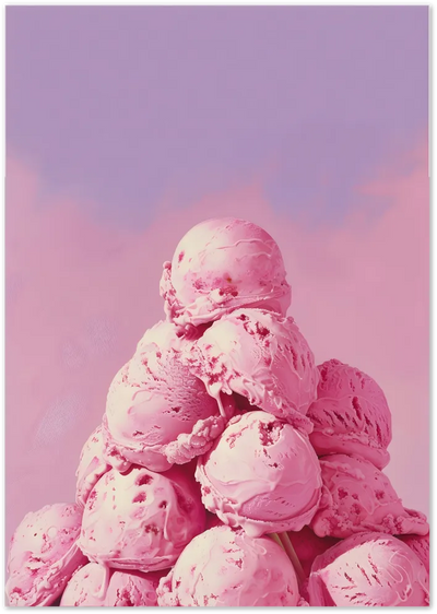 Posterux© | Strawberry Ice Cream Poster – Sweet Pop Art Dessert Wall Art poster – premium wall art