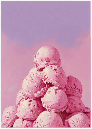 Posterux© | Strawberry Ice Cream Poster – Sweet Pop Art Dessert Wall Art poster – premium wall art