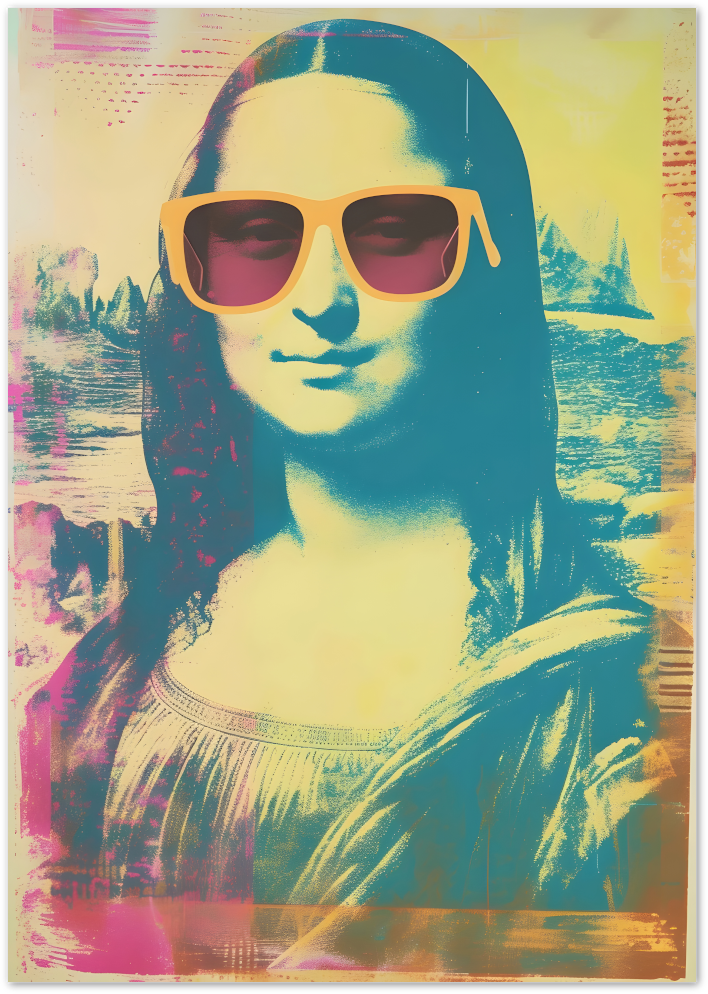 Posterux© | Cool Mona Poster – Neon Pop Art Reimagination poster – premium wall art