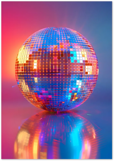 Posterux© | Neon Disco Ball Poster – Retro Nightlife Wall Art poster – premium wall art
