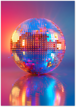 Posterux© | Neon Disco Ball Poster – Retro Nightlife Wall Art poster – premium wall art
