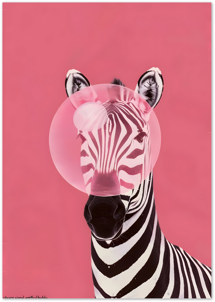 Posterux© | Zebra with Bubblegum Poster – Playful Animal Pop Art poster – premium wall art