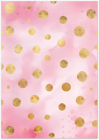 Posterux© | Golden Dots Delight Poster – Pink & Gold Minimal Wall Art poster – premium wall art