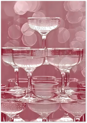 Posterux© | Champagne Tower Poster – Elegant Glass Pyramid Print poster – premium wall art