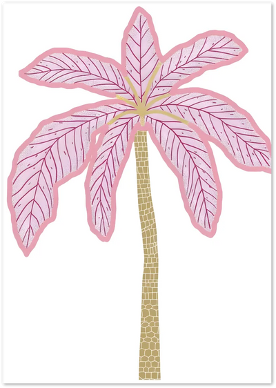 Posterux© | Pink Palm Tree Poster – Tropical Botanical Art poster – premium wall art