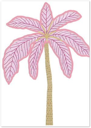 Posterux© | Pink Palm Tree Poster – Tropical Botanical Art poster – premium wall art