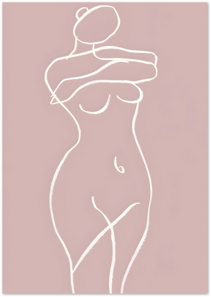 Posterux© | Pink Nude Line Art Poster – Minimalist Feminine Figure poster – premium wall art