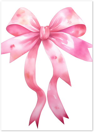 Posterux© | Pink Bow Poster – Feminine Watercolor Ribbon Art poster – premium wall art