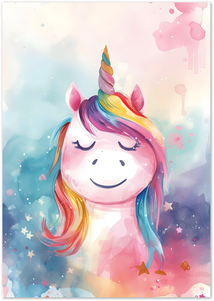 Posterux© | Dreamy Unicorn Poster – Watercolor Fantasy Wall Art poster – premium wall art