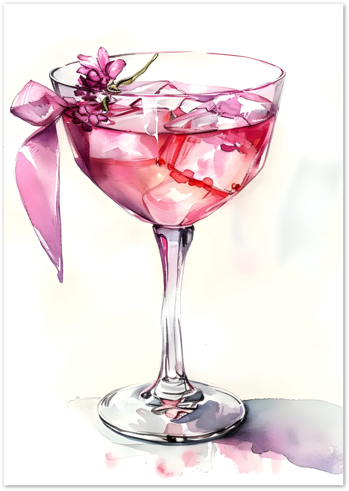 Posterux© | Pink Spritz Poster – Watercolor Cocktail Art Print poster – premium wall art