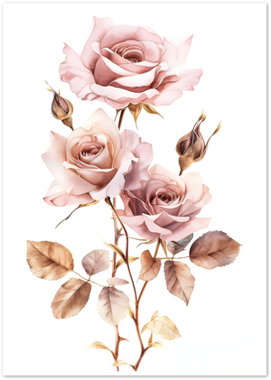 Posterux© | Blush Roses Poster – Vintage Botanical Floral Poster poster – premium wall art