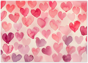 Posterux© | Watercolor Hearts Poster – Pink Love Pattern Wall Art poster – premium wall art