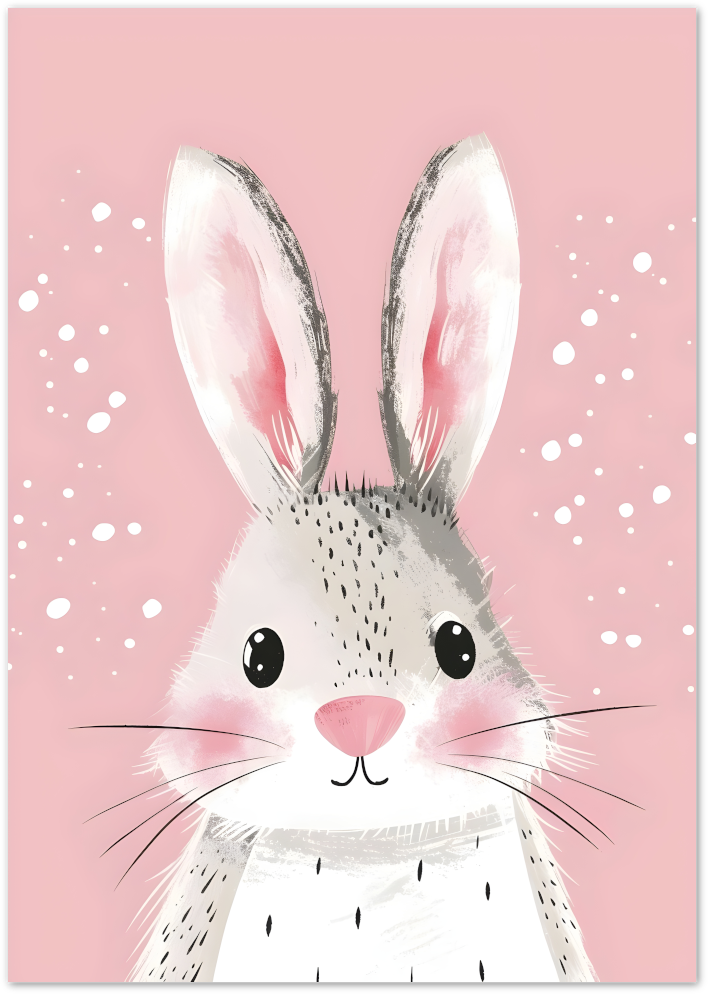Posterux© | Bunny Blush Poster – Cute Pink Animal Art poster – premium wall art
