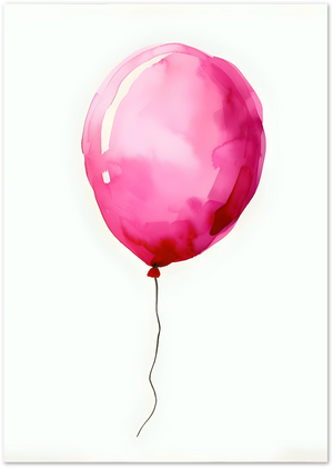 Posterux© | Pink Balloon Poster – Minimalist Watercolor Pop poster – premium wall art